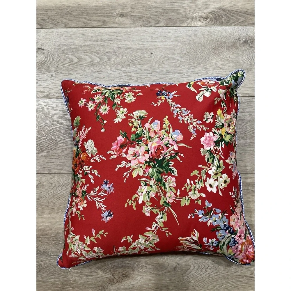 Ralph Lauren BELLE HARBOR Red Floral  Pillow French Country 20